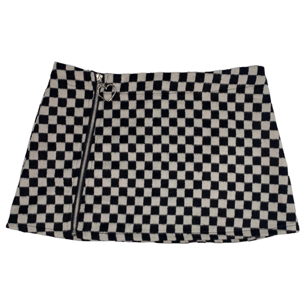 UNIF Winx Checkered Heart Zipper Mini Skirt